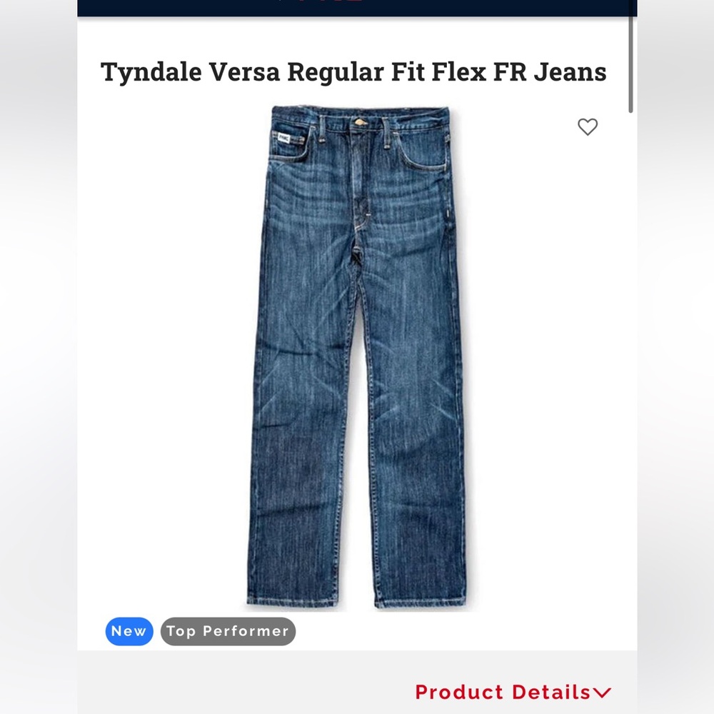 NWT Tyndale FRMC Men's Arc Rated Flame Resistant Jeans